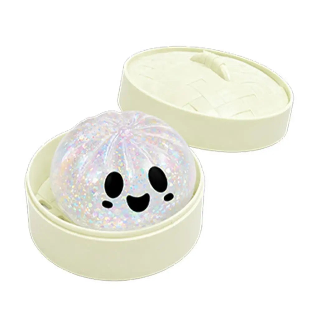 Premium Squishy Steamed Bun Dumpling Toy Slow Rising Glitter Stress Ball Stretchy Decompression Fidget Toy Desk Travel Gift ﻿