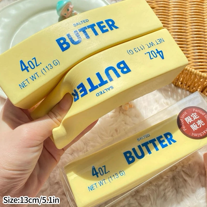 Simulation Butter Stick Squishy Cheese Fidget Toys Squeeze Ornament Office Stress Relief Toy Slow Rise Squeeze Squishy Gifts