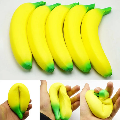 Anti-Stress Squishy Banana Toys Slow Rising Jumbo Squishy Fruit Squeeze Toy Funny Stress Reliever Reduce Pressure Prop