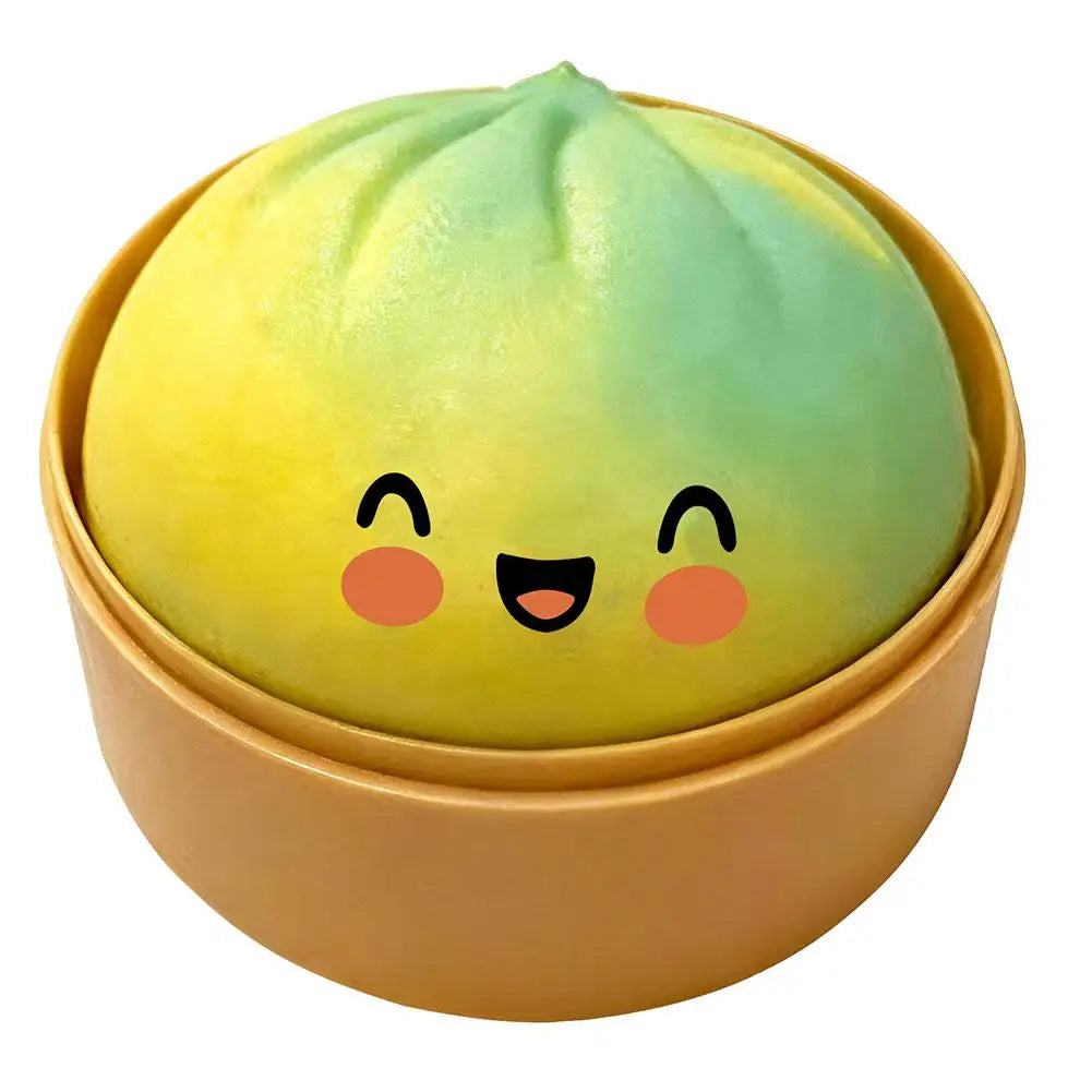 Premium Squishy Steamed Bun Dumpling Toy Slow Rising Glitter Stress Ball Stretchy Decompression Fidget Toy Desk Travel Gift ﻿