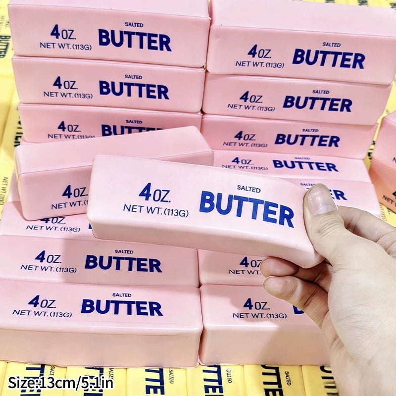 Simulation Butter Stick Squishy Cheese Fidget Toys Squeeze Ornament Office Stress Relief Toy Slow Rise Squeeze Squishy Gifts