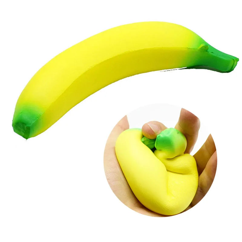 Anti-Stress Squishy Banana Toys Slow Rising Jumbo Squishy Fruit Squeeze Toy Funny Stress Reliever Reduce Pressure Prop