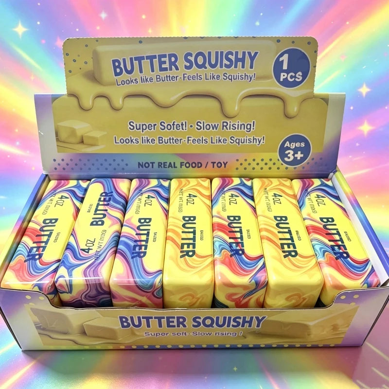 Simulation Butter Stick Squishy Cheese Fidget Toys Squeeze Ornament Office Stress Relief Toy Slow Rise Squeeze Squishy Gifts