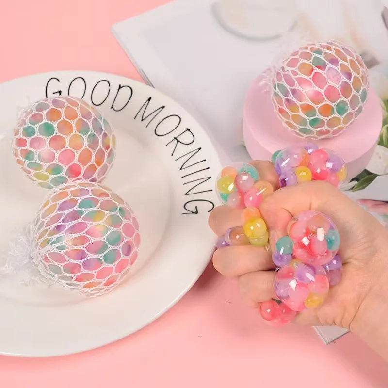 1PC Creative New Decompression and Ventilation Grape Ball Toys Tricolor Colorful Beads Grape Ball Pinch Le Toys