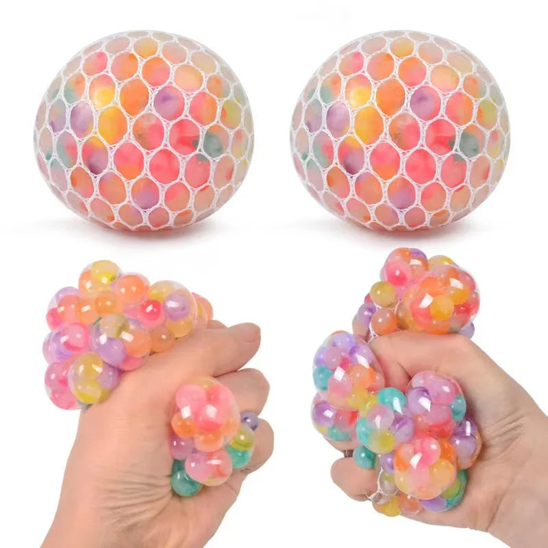 1PC Creative New Decompression and Ventilation Grape Ball Toys Tricolor Colorful Beads Grape Ball Pinch Le Toys