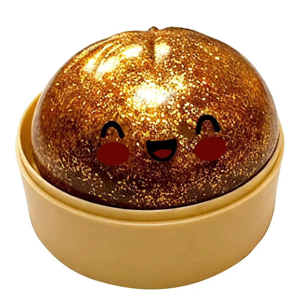 Premium Squishy Steamed Bun Dumpling Toy Slow Rising Glitter Stress Ball Stretchy Decompression Fidget Toy Desk Travel Gift ﻿