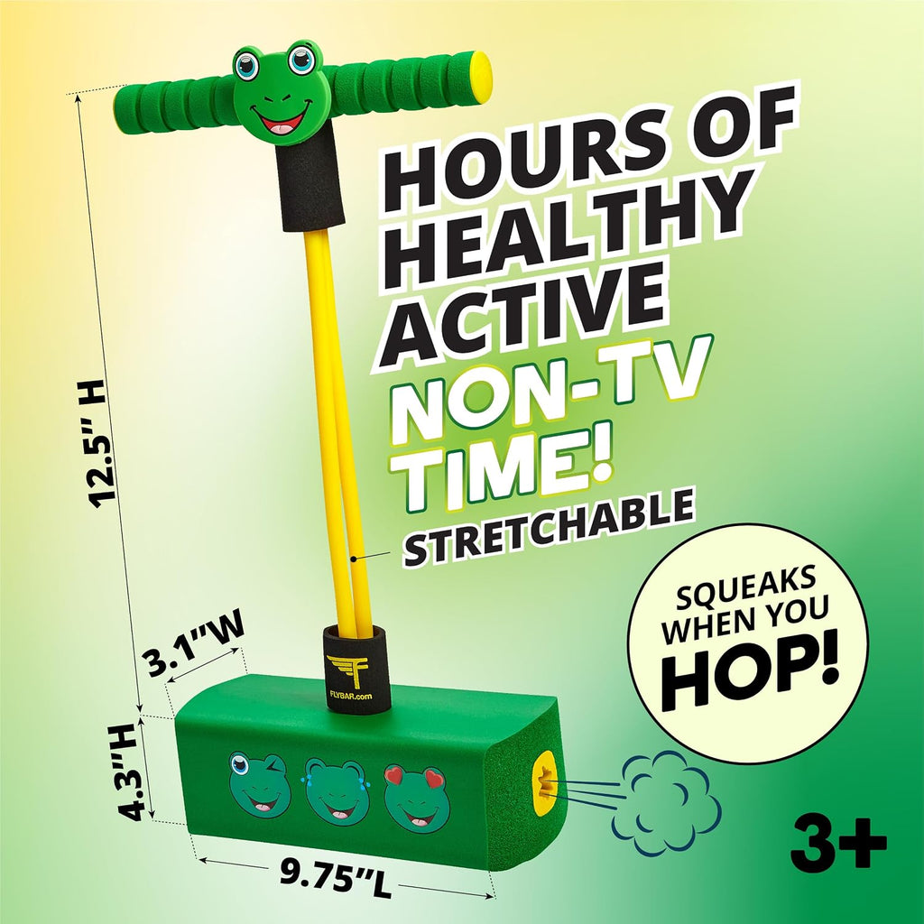 My First Foam Pogo Jumper for Kids Fun and Safe Pogo Stick for Toddlers, Durable Foam and Bungee Jumper for Ages 3 and Up, Supports up to 250Lbs (Frog)