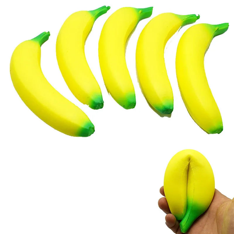Anti-Stress Squishy Banana Toys Slow Rising Jumbo Squishy Fruit Squeeze Toy Funny Stress Reliever Reduce Pressure Prop