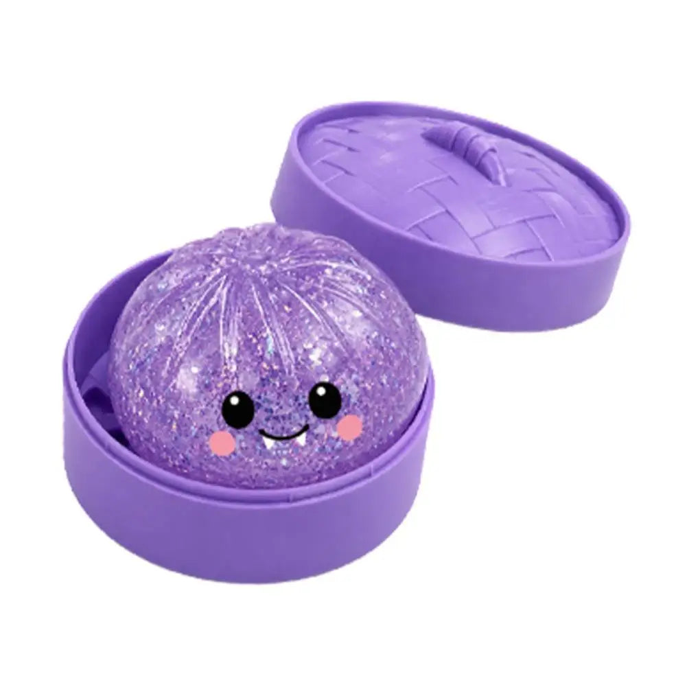 Premium Squishy Steamed Bun Dumpling Toy Slow Rising Glitter Stress Ball Stretchy Decompression Fidget Toy Desk Travel Gift ﻿