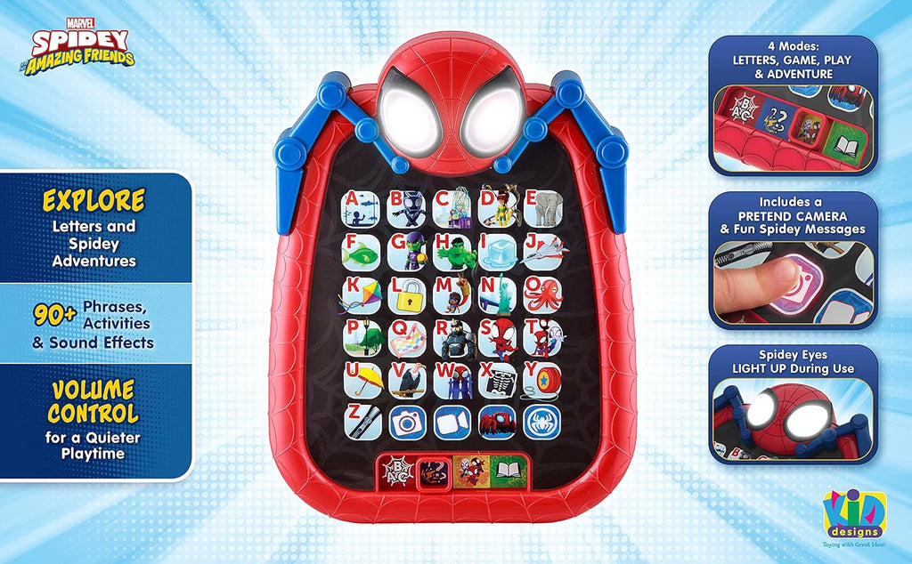 Spidey and His Amazing Friends Kids Tablet for Preschool, Tablet with Educational Games and ABC Learning for Toddlers Aged 3 and Up