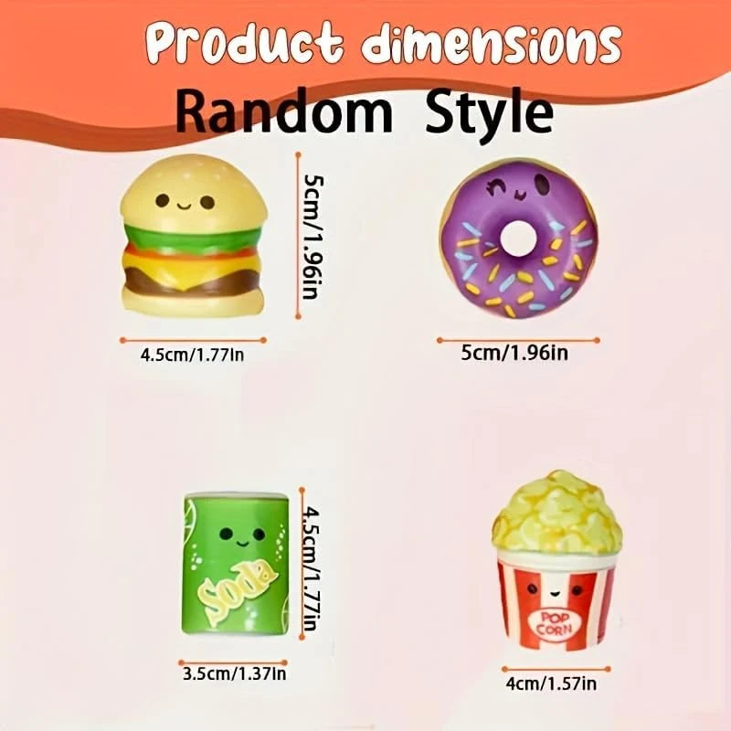 24 Pcs Food Slow Squishy Toys Soft Stress Relief Fidgets Toys for Kids Boys Girls Goodie Bag Christmas Stocking Stuffers Party Favors Treasure Box Classroom Prizes Carnival Gifts