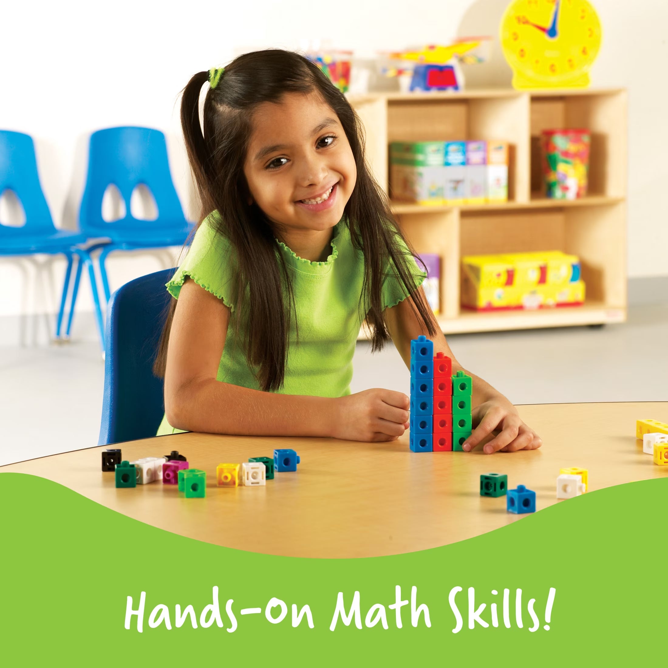 Multicolored Snap Cubes, Math Manipulatives, Ages 5+