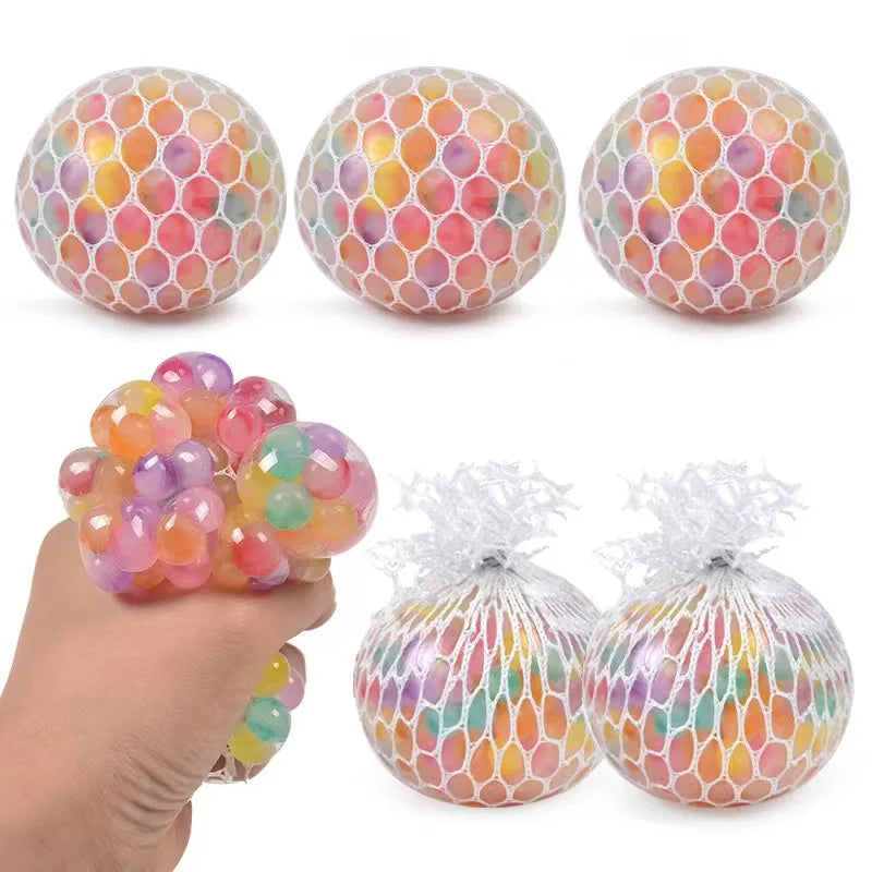 1PC Creative New Decompression and Ventilation Grape Ball Toys Tricolor Colorful Beads Grape Ball Pinch Le Toys