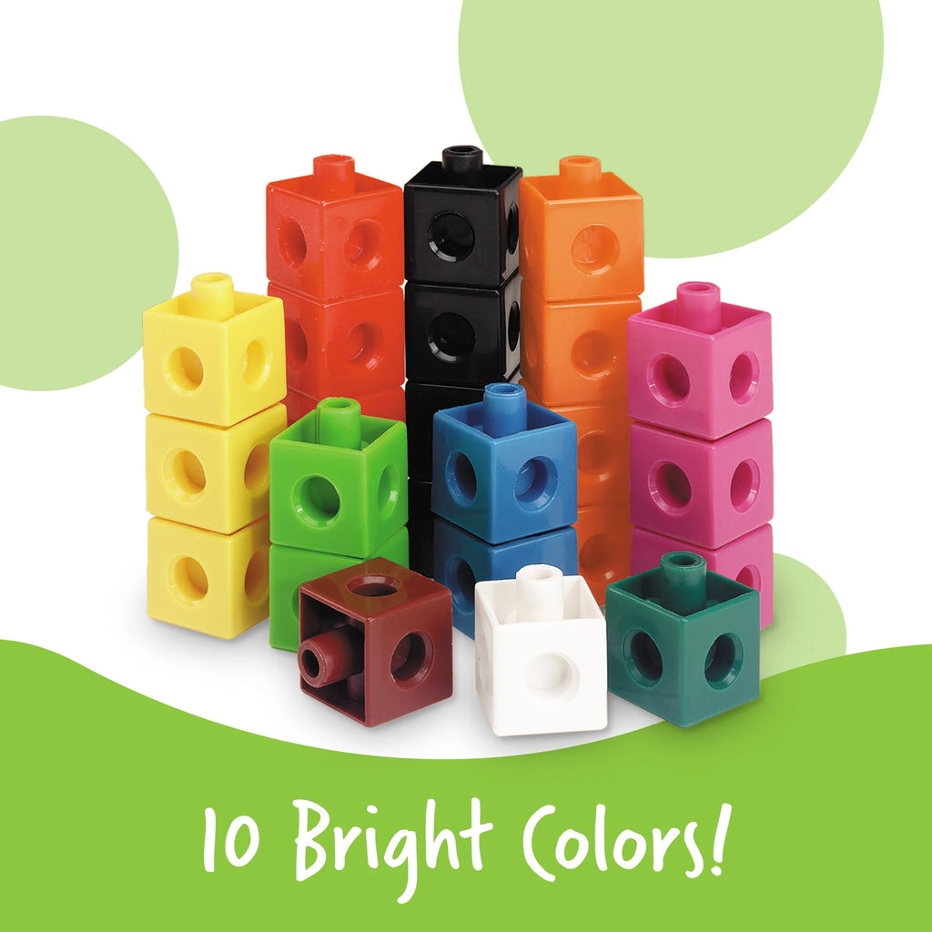 Multicolored Snap Cubes, Math Manipulatives, Ages 5+
